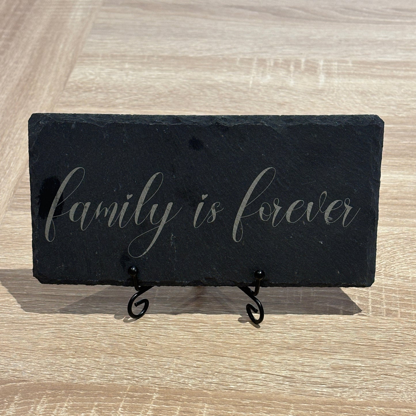 Engraved Slate Sign – “Family is Forever” | Rustic 8x4 Home Décor