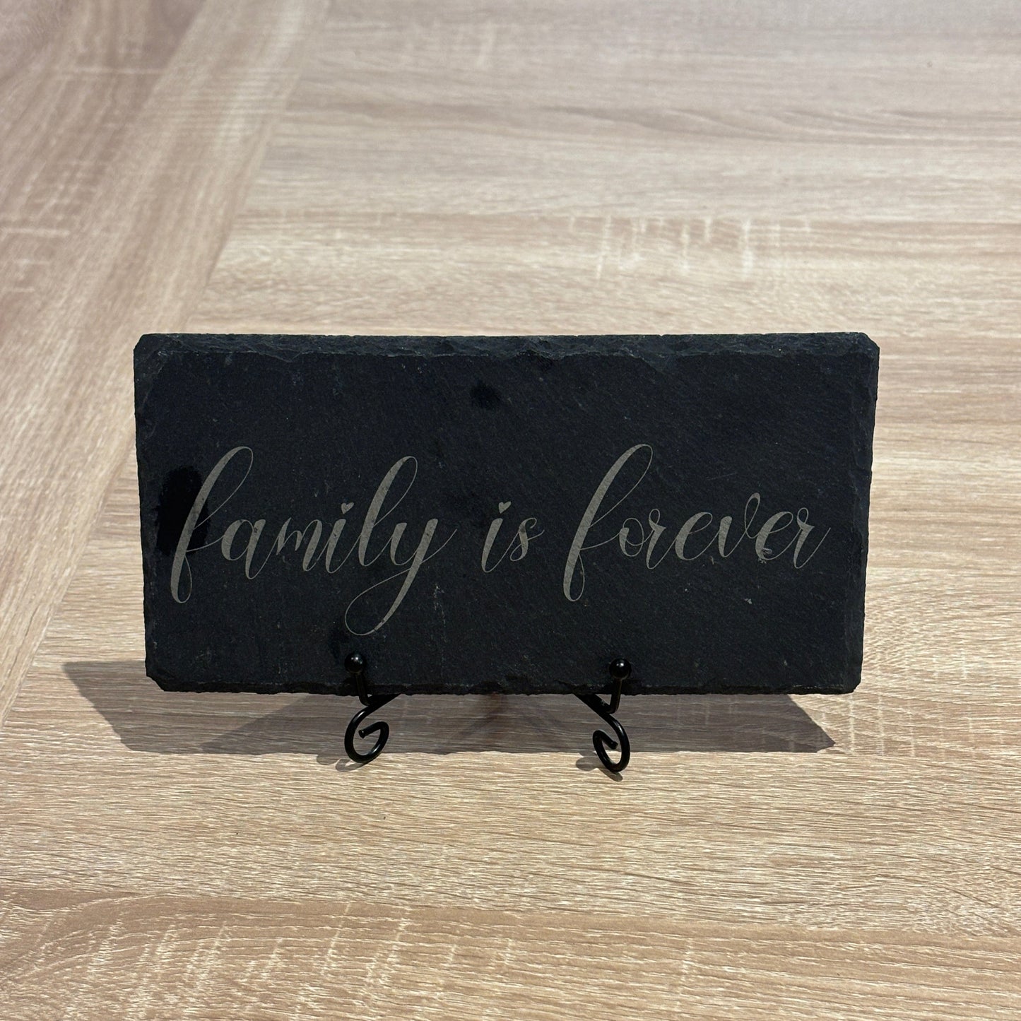 Engraved Slate Sign – “Family is Forever” | Rustic 8x4 Home Décor