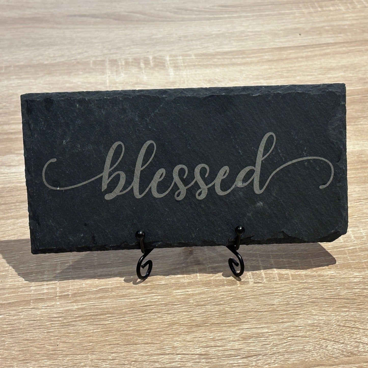 Engraved Slate Sign – “Blessed” | 8x4 Rustic Home Décor