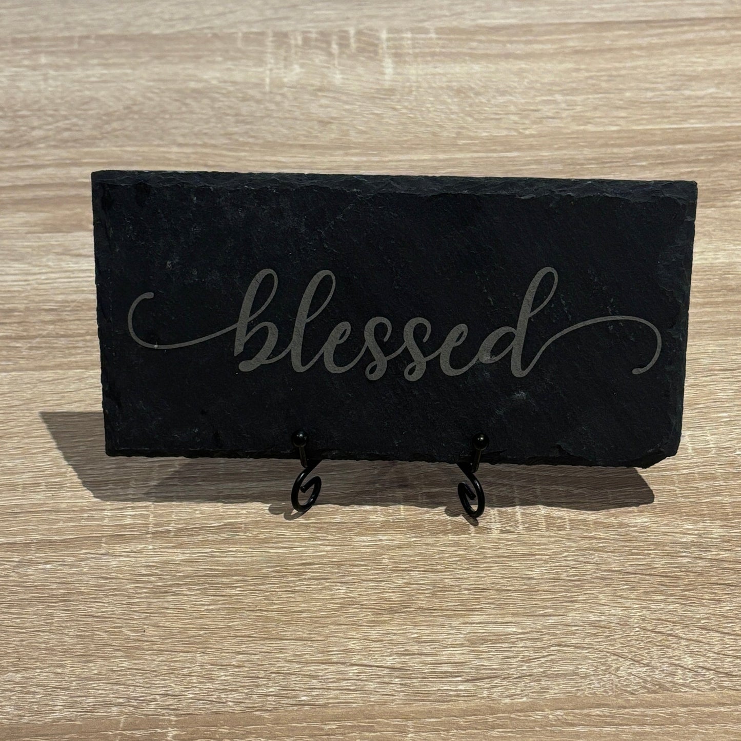 Engraved Slate Sign – “Blessed” | 8x4 Rustic Home Décor