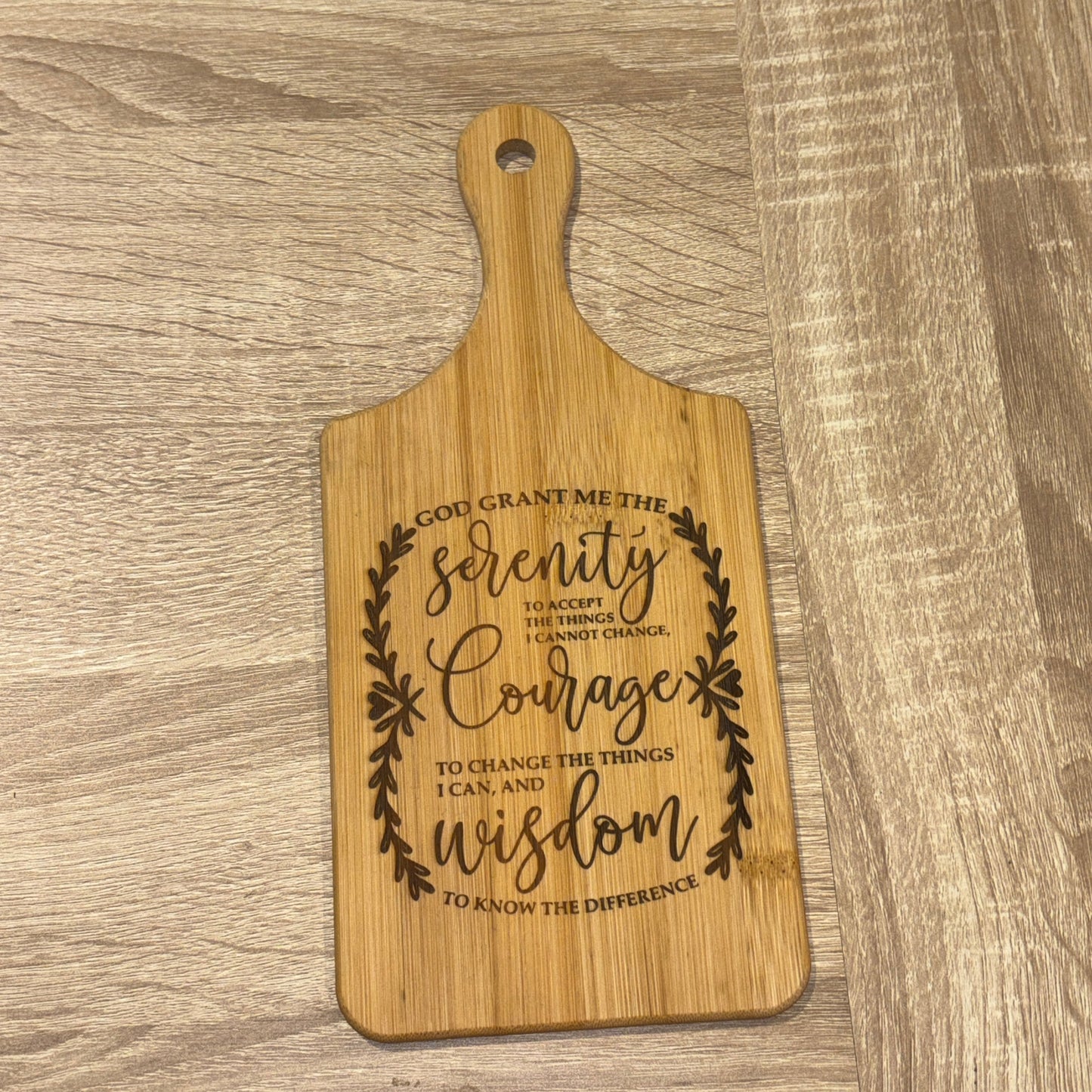 Engraved Serenity Prayer Cutting Board – Inspirational Mini Bamboo Gift Board