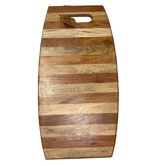 Striped Acacia Charcuterie Board – Text & Image Engraving Available
