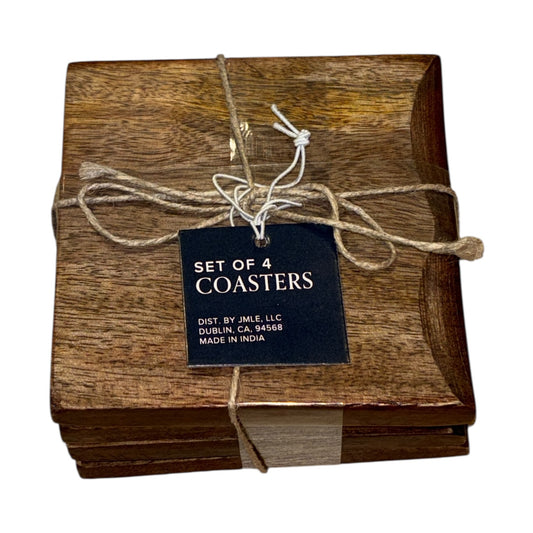 Solid Wood Coasters – Set of 4 (Optional Engraving)