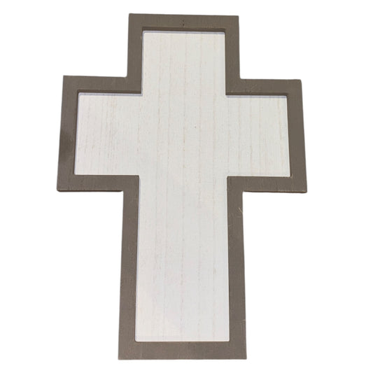 Engraved Wooden Wall Cross – Custom Faith or Memorial Gift | 14.25” x 10.25” Layered Wood