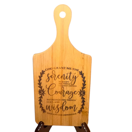 Engraved Serenity Prayer Cutting Board – Inspirational Mini Bamboo Gift Board